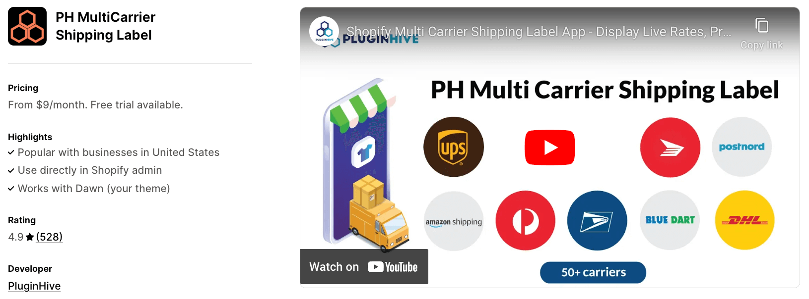 PH MultiCarrier Shipping Label app