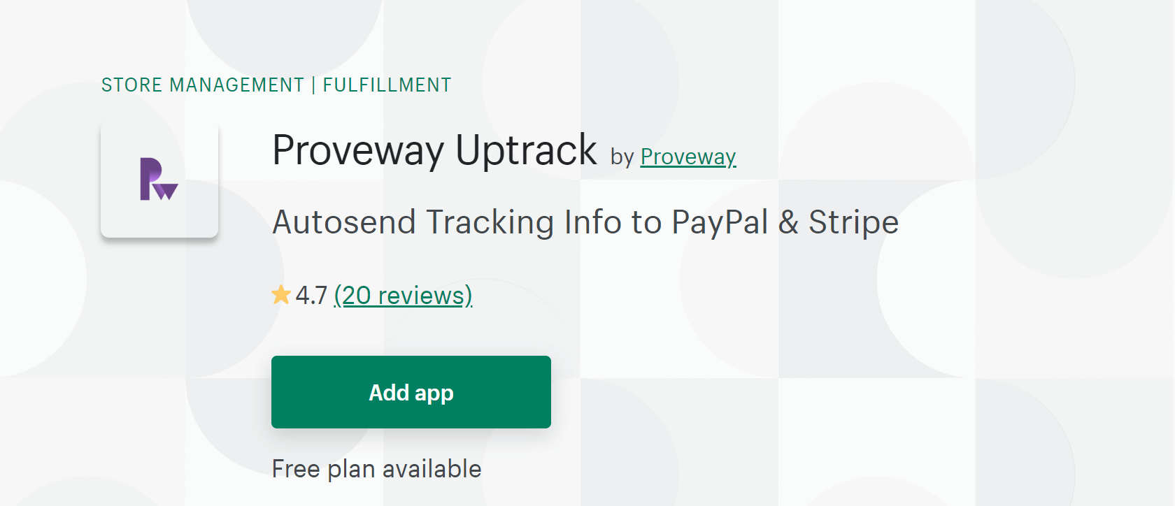 Sync tracking info to PayPal - uptrack